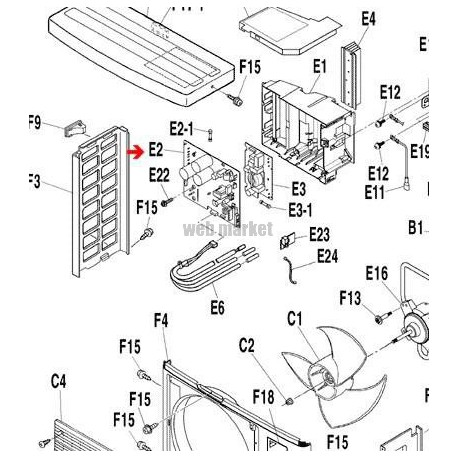 PLATINE DE CONTROLE 3F012597-7-Daikin