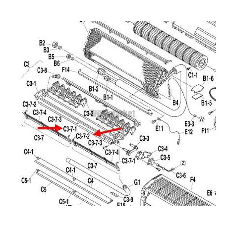 GRILLE DROITE PROTECT VENTIL 3P136136-1-Daikin