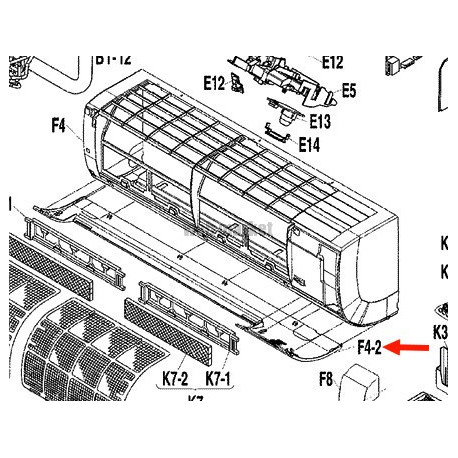 DAIKIN ENSEMBLE GRILLE AVANT POUR MACHINE FTXS35K3V1B