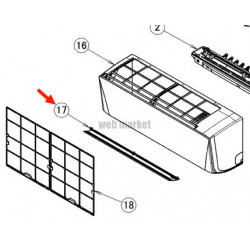 DAIKIN GRILLE REFOULEMENT (1) 3P520137-1 POUR MACHINE ATXC71BV1B