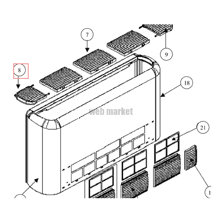GRILLE COTE GAUCHE FC55000276-Daikin